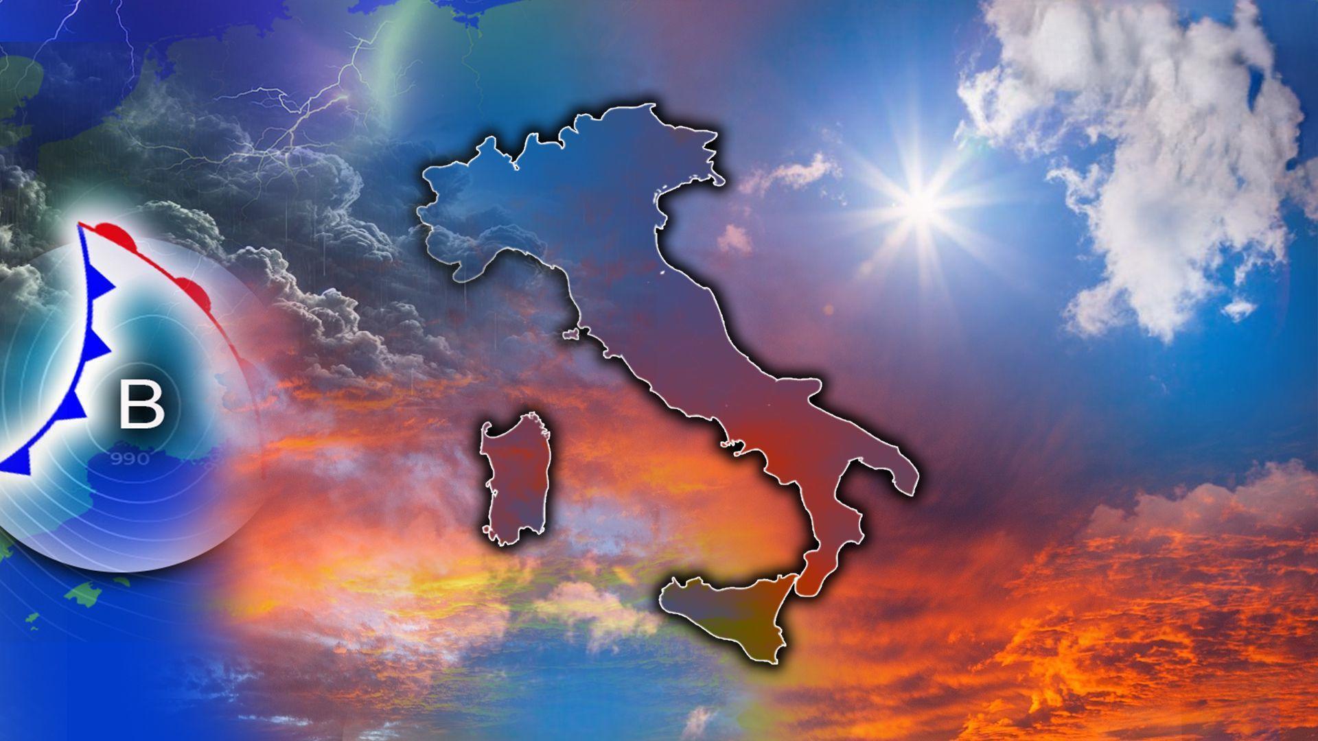 Meteo - Da lunedì anticiclone in declino con perturbazione atlantica, torna la pioggia.