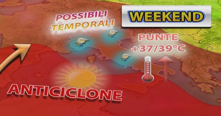 Meteo: caldo in aumento, temporali nel weekend e poi nuova fiammata africana
