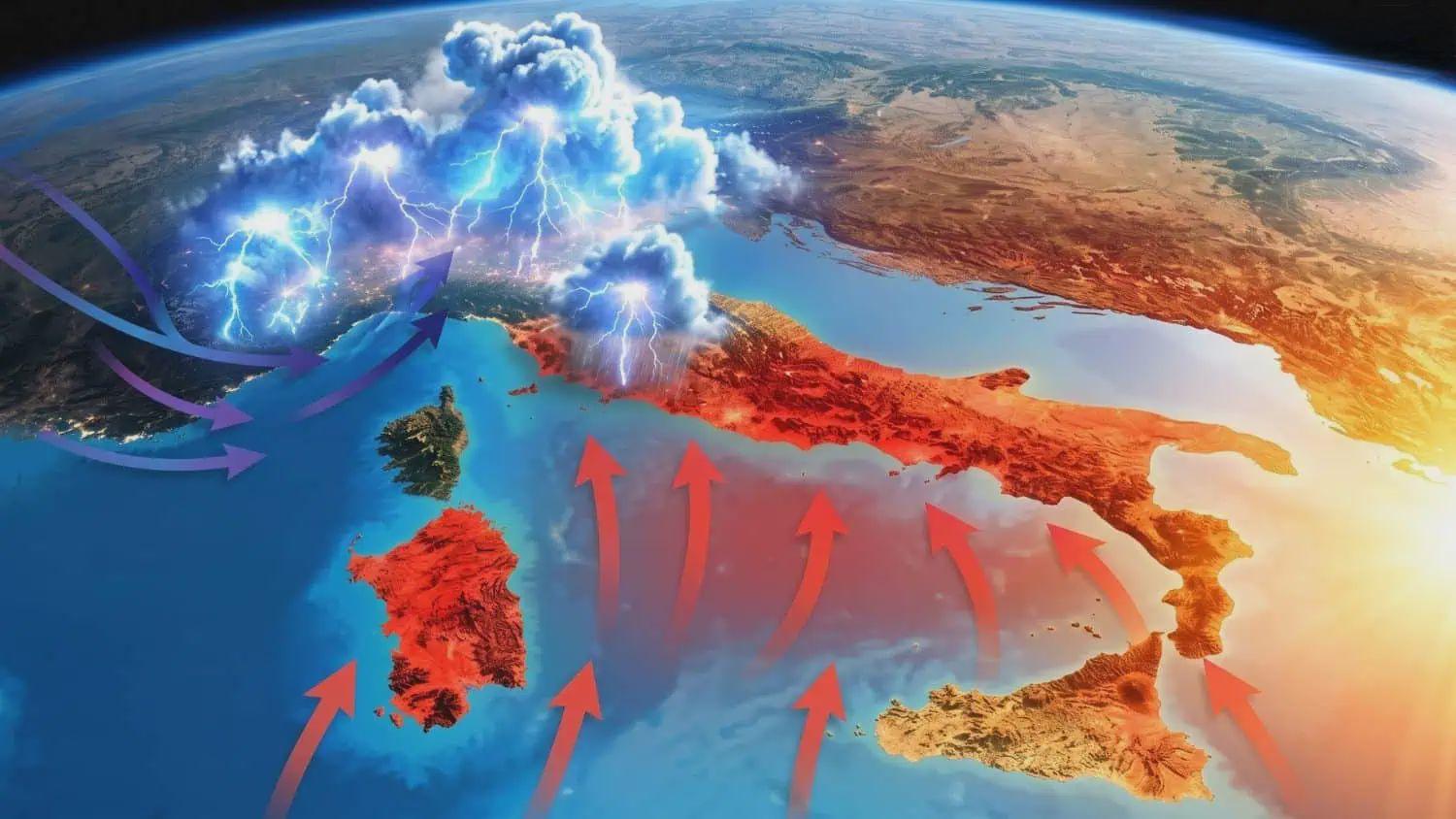 Anticiclone subtropicale ancora protagonista: gran caldo, ma non mancheranno i temporali. Ecco cosa accadrà fino al weekend
